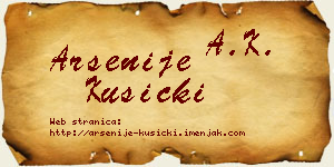 Arsenije Kusicki vizit kartica
